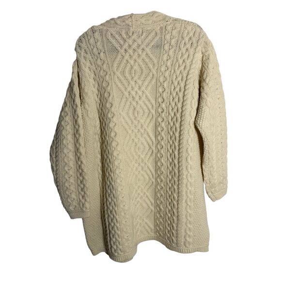 NWOT Aran Crafts 100%  Merino Wool Button Front Cardigan Sweater Cable Knit - Picture 5 of 5